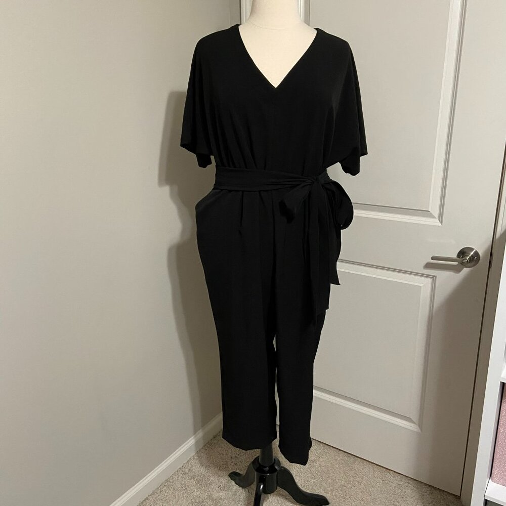 Lane Bryant Black Ankle Crop Jumpsuit